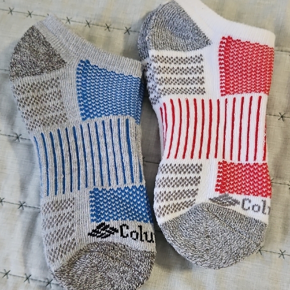 5 Pairs Columbia Athletic Socks Black and Red Performance Comfort - Picture 3 of 5